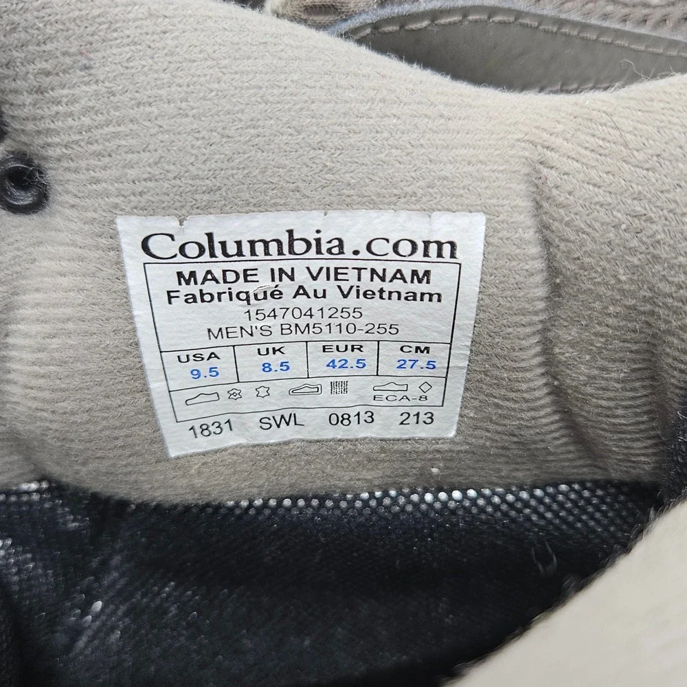 Columbia Bugaboot Plus III Mens 9.5 Grey Omni-Heat Waterproof Winter Snow Boots